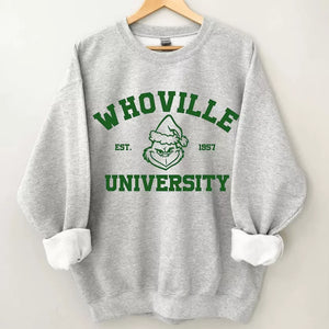 Whoville Univetstity Sweatshirt, Christmas Sweatshirt Cute, Christmas Winter Sweatshirt