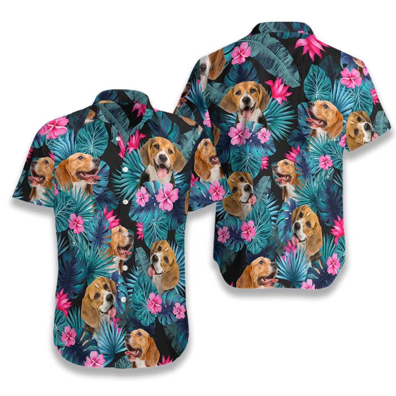 Tropical Beagle Ez08 0207 Hawaiian Aloha Shirt Hawaiian Shorts Beach Short Sleeve, Hawaiian Shirt Gift, Christmas Gift