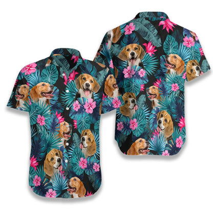 Tropical Beagle Ez08 0207 Hawaiian Aloha Shirt Hawaiian Shorts Beach Short Sleeve, Hawaiian Shirt Gift, Christmas Gift