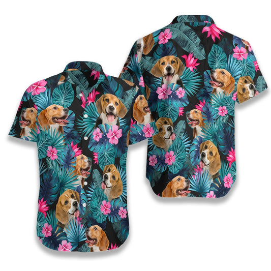 Tropical Beagle Ez08 0207 Hawaiian Aloha Shirt Hawaiian Shorts Beach Short Sleeve, Hawaiian Shirt Gift, Christmas Gift