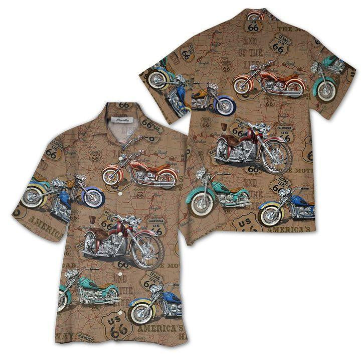 Colorful Motorcycle On Desert Background Hawaiian Shirt, Hawaiian Shirt Gift, Christmas Gift