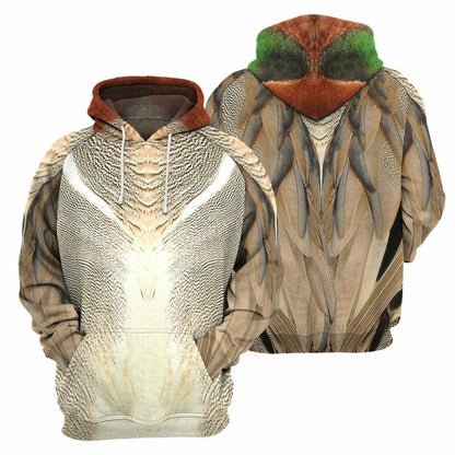 Green Winged Teal - 3D All Over Printed Shirt Tshirt Hoodie Apparel