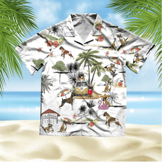 Boxer Beach Style Pretty Ornamental Hawaiian Shirt, Hawaiian For Gift