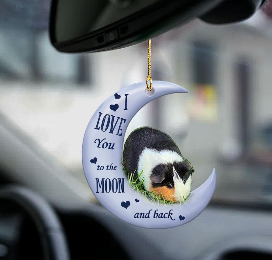 Guinea Pig Moon Back Gift For Guinea Pig Lover Two Sided Ornament Cus, Christmas Gift,Christmas Decoration
