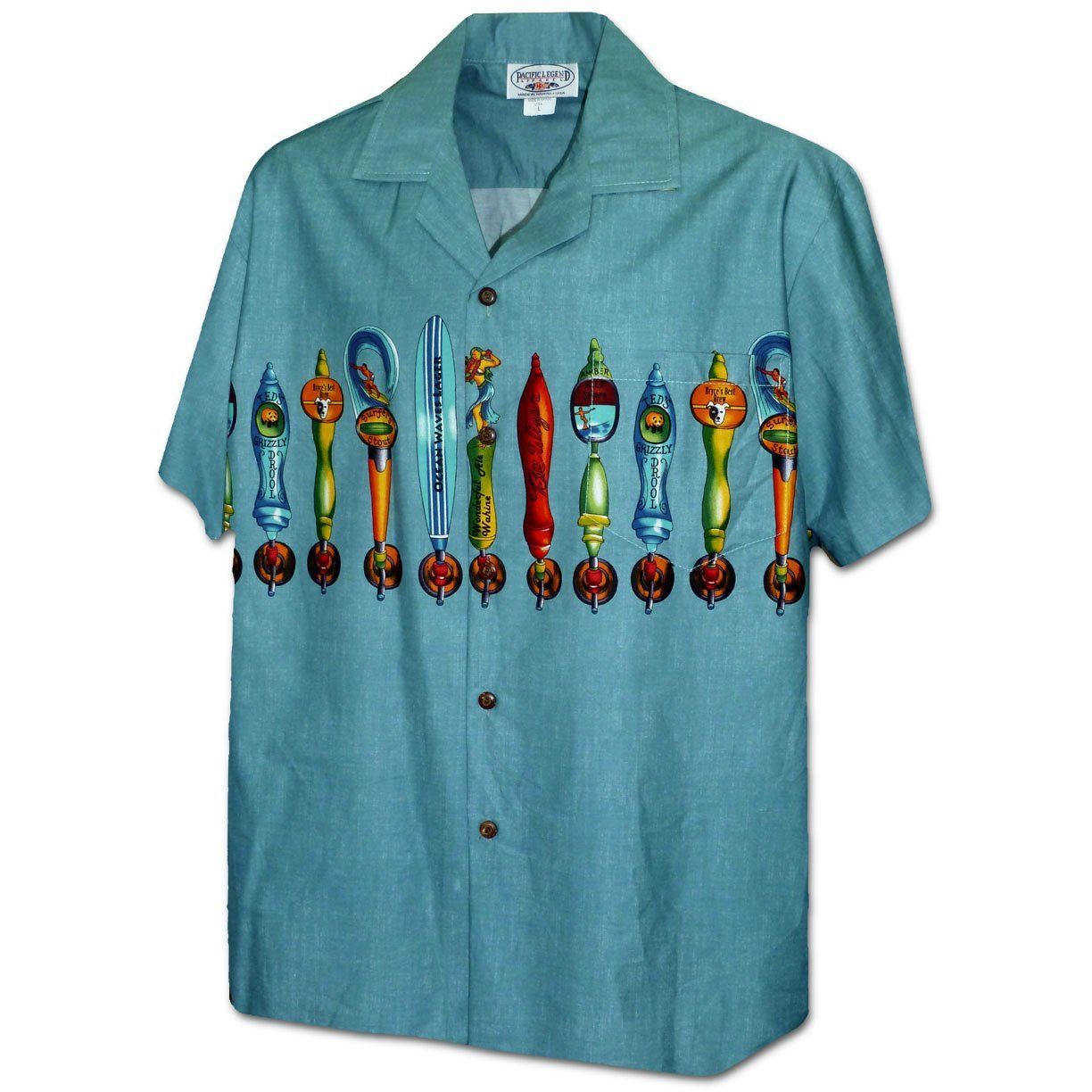 Beer Taps Blue Hawaiian Aloha Shirt Hawaiian Shorts Beach Short Sleeve, Hawaiian Shirt Gift, Christmas Gift