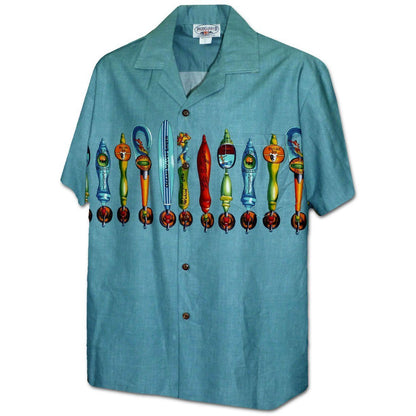 Beer Taps Blue Hawaiian Aloha Shirt Hawaiian Shorts Beach Short Sleeve, Hawaiian Shirt Gift, Christmas Gift