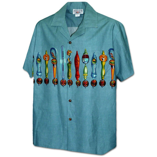 Beer Taps Blue Hawaiian Aloha Shirt Hawaiian Shorts Beach Short Sleeve, Hawaiian Shirt Gift, Christmas Gift