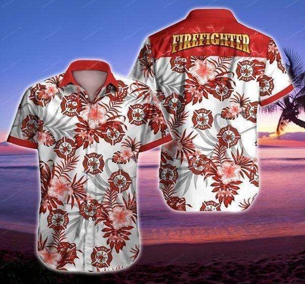Get Now Hawaiian Aloha Shirts Firefighter Tropical Hawaiian, Hawaiian Shirt Gift, Christmas Gift