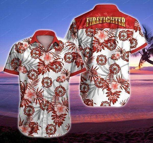 Get Now Hawaiian Aloha Shirts Firefighter Tropical Hawaiian, Hawaiian Shirt Gift, Christmas Gift
