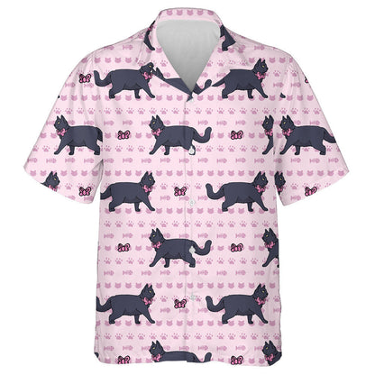 Cute Cartoon British Shorthair Cat With Pink Bow Hawaiian Shirt, Hawaiian Shirt Gift, Christmas Gift