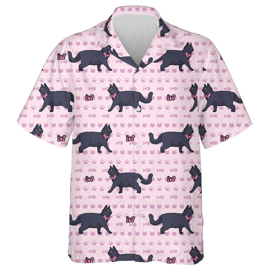 Cute Cartoon British Shorthair Cat With Pink Bow Hawaiian Shirt, Hawaiian Shirt Gift, Christmas Gift