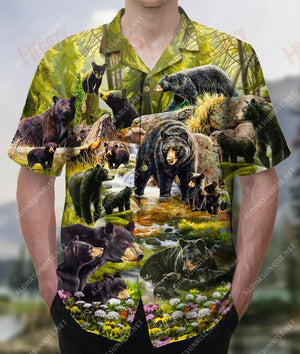 Family Bear Unisex Short Sleeve Shirt Ocean Aloha Shirt Custom Hawaiian Shirts Funny Hawaiian Shirts_Hawaiian Shirt Gift, Christmas Gift