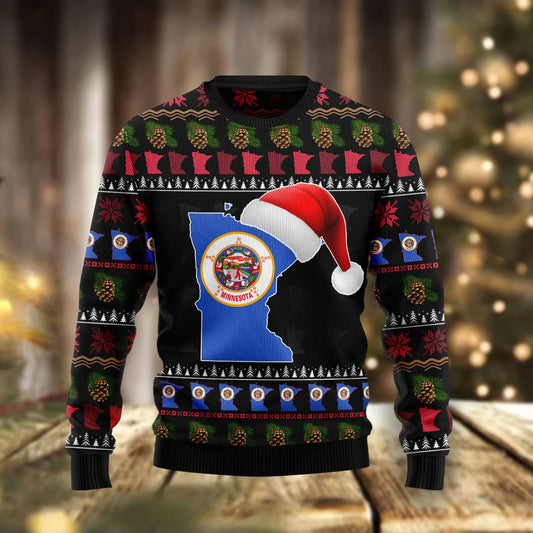 Minnesota Christmas HZ112607 unisex womens & mens, couples matching, friends, funny family ugly christmas holiday sweater gifts, Christmas Ugly Sweater