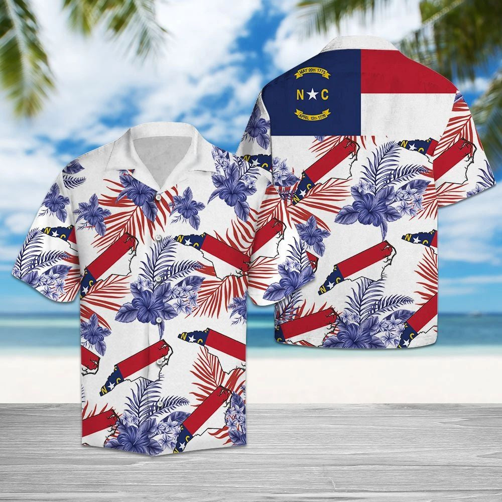 North Carolina Proud Summer Vacation Gift Ideal Pattern Hawaiian Shirt, Hawaiian Shirt Gift, Christmas Gift