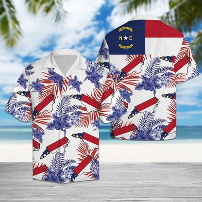 North Carolina Proud Summer Vacation Gift Ideal Pattern Hawaiian Shirt, Hawaiian Shirt Gift, Christmas Gift