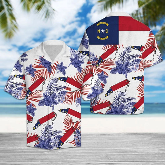 North Carolina Proud Summer Vacation Gift Ideal Pattern Hawaiian Shirt, Hawaiian Shirt Gift, Christmas Gift