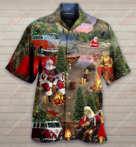 Christmas Is Better Around The Campfire Short Hawaiian Shirt Hobbies Hawaiian T Shirts Tropical Shirts For Men Hawaiian Shirt Pattern, Hawaiian Shirt Gift, Christmas Gift
