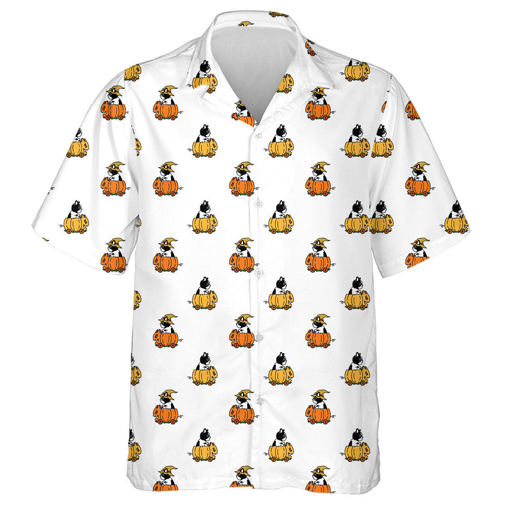 Bulldog Halloween Pumpkin Car Riding Puppy Witch Cartoon Hawaiian Shirt, Hawaiian Shirt Gift, Christmas Gift