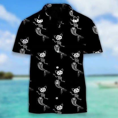 Purrmaids Are Dancing Hawaiian Aloha Shirt Hawaiian Shorts Beach Short Shirt, Hawaiian Shirt Gift, Christmas Gift