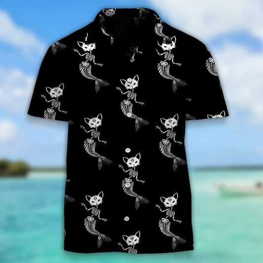 Purrmaids Are Dancing Hawaiian Aloha Shirt Hawaiian Shorts Beach Short Shirt, Hawaiian Shirt Gift, Christmas Gift