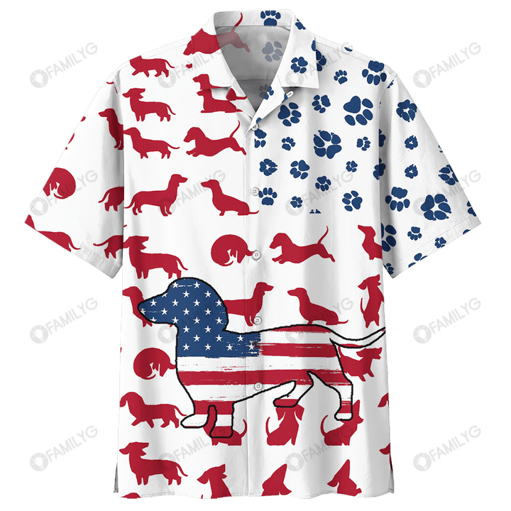 Dachshund Shirt - 4Th Of July Hawaiian Shirts - Dachshund Hawaiian Shirt, Hawaiian Shirt Gift, Christmas Gift