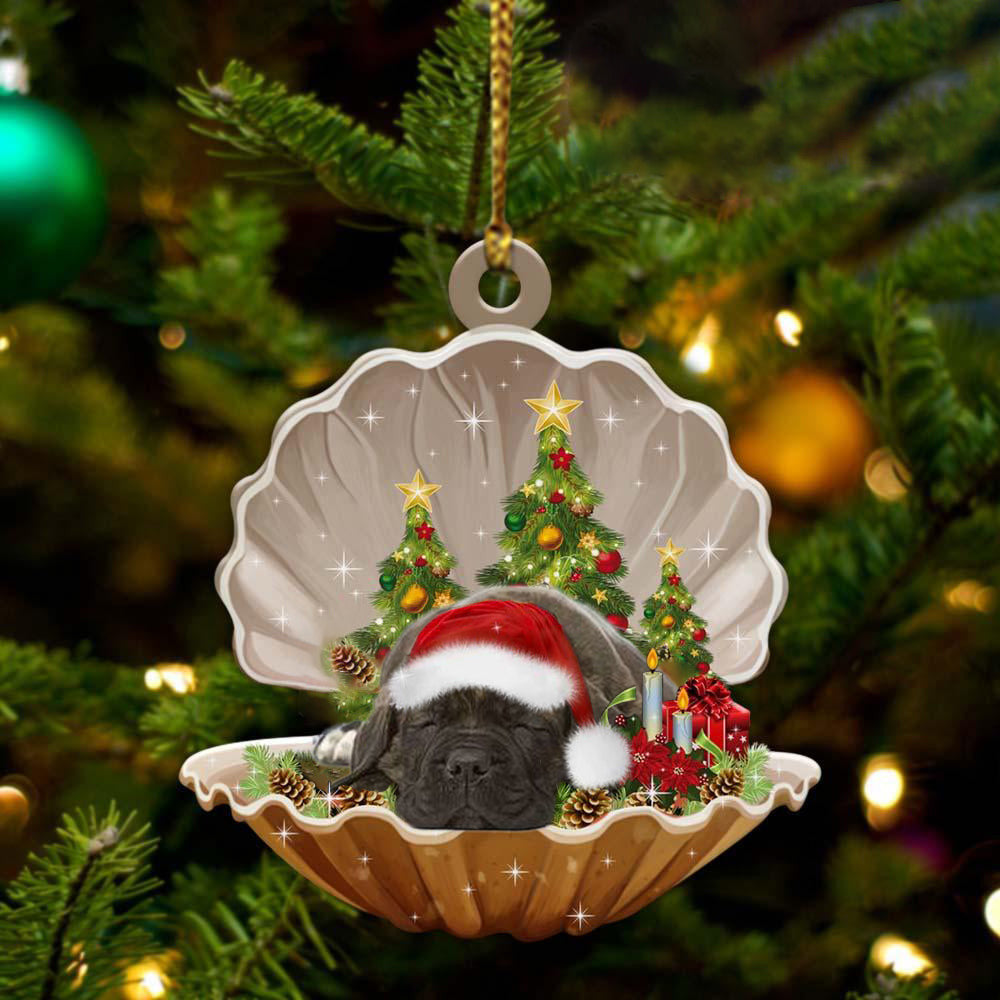 Cute Cane Corso Sleeping in Pearl Dog Christmas Ornament Flat Acrylic, Christmas Gift,Christmas Decoration