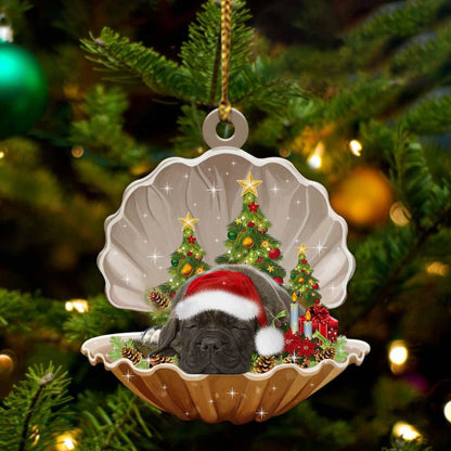 Cute Cane Corso Sleeping in Pearl Dog Christmas Ornament Flat Acrylic, Christmas Gift,Christmas Decoration