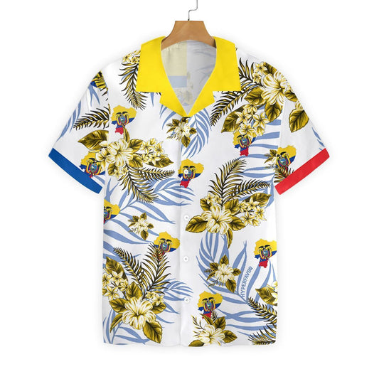 Ecuador Proud White Background Design Hawaiian Shirt,Hawaiian Shirt Gift, Christmas Gift