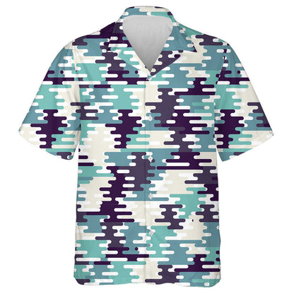 Cool Design Abstract Blue Gray Camo Illstration Hawaiian Shirt, Hawaiian Shirt Gift, Christmas Gift