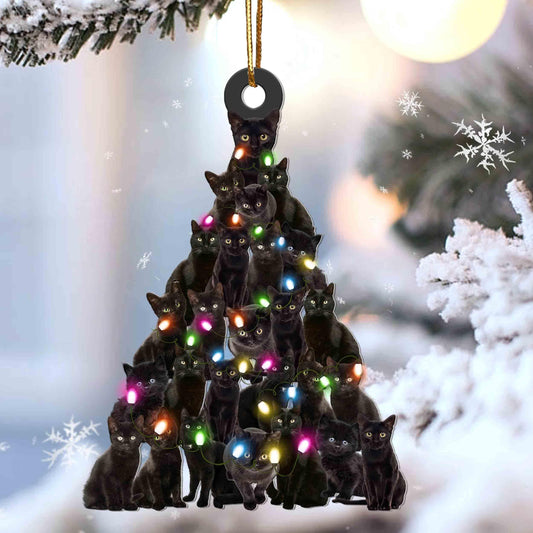 Black Cat Lovely Tree Gift For Black Cat Gift For Cat Mom Ornament,Christmas Gift,Christmas Decoration