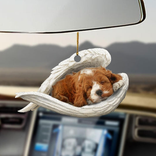 Cockapoo Sleeping Angel Ornament, Christmas Gift, Christmas Decoration