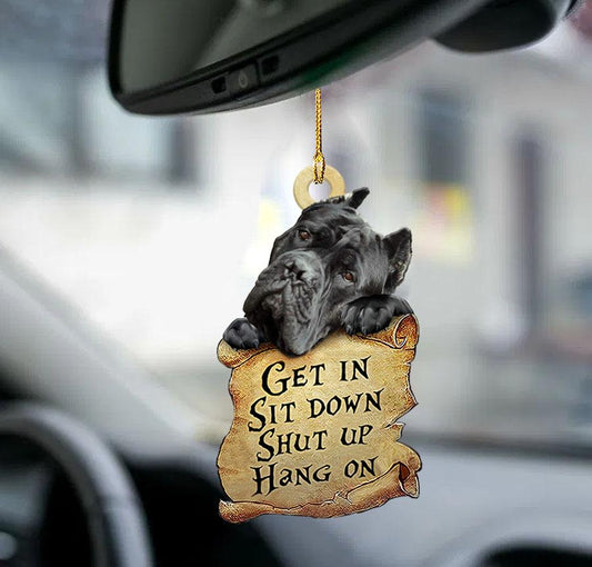 Cane Corso get in two sided car ornament, Christmas Decoration