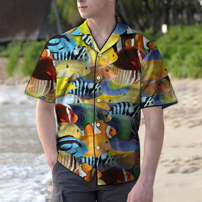 Awesome Undersea Colorful Tropical Fish Sealife Pattern Hawaiian Shirt, Hawaiian Shirt Gift, Christmas Gift