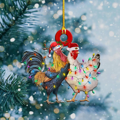 Chickens Light Christmas Shape Ornament, Happy Christmas Ornament, Christmas Gift, Christmas Decoration