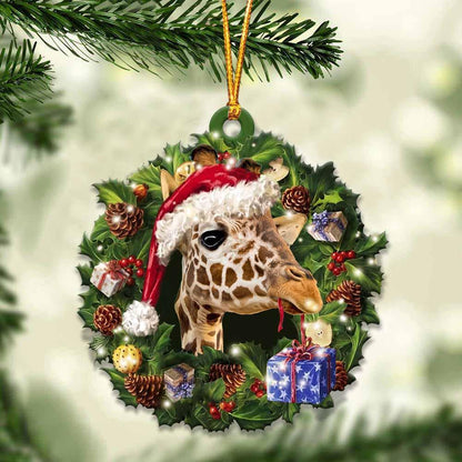 Giraffe And Christmas Gift For Her Gift For Him Gift For Giraffe Lover Ornament, Christmas Gift,Christmas Decoration