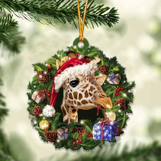 Giraffe And Christmas Gift For Her Gift For Him Gift For Giraffe Lover Ornament, Christmas Gift,Christmas Decoration