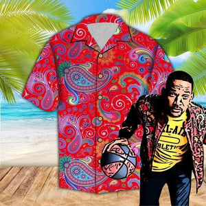 Colorful Paisley On Red Design Hawaiian Shirt, Hawaiian For Gift