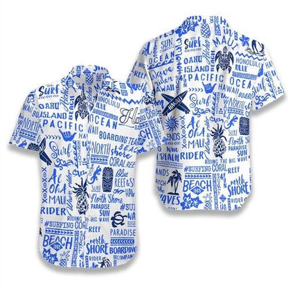 Surfing Pattern Hawaiian Shirt, Hawaiian Shirt Gift, Christmas Gift