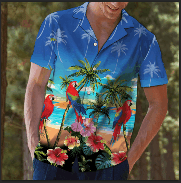 Parrot Hawaiian Shirt, Hawaiian Shirt Gift, Christmas Gift