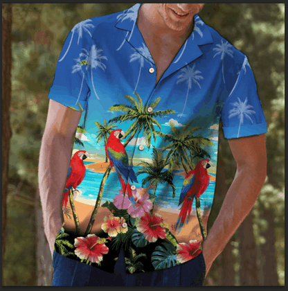 Parrot Hawaiian Shirt, Hawaiian Shirt Gift, Christmas Gift