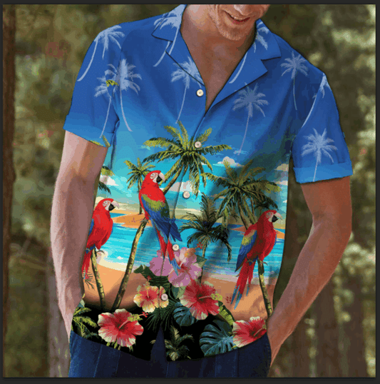 Parrot Hawaiian Shirt, Hawaiian Shirt Gift, Christmas Gift