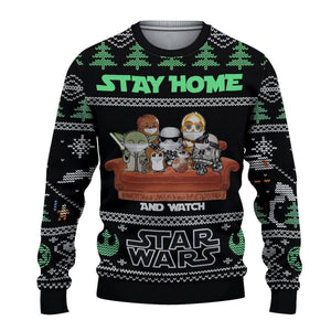 Stay Home Star Wars Ugly Christmas Sweater, Christmas Ugly Sweater,Christmas Gift,Gift Christmas 2022