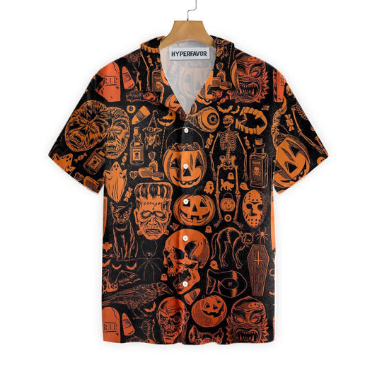 Scary Halloween Monsters Halloween Hawaiian Shirt, Halloween Shirt For Men And Women,Hawaiian Shirt Gift, Christmas Gift