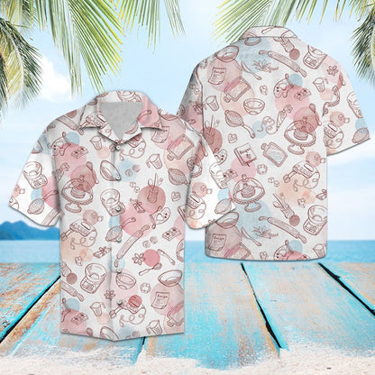 Watercolor Hand Drawn Baking Life For Ladies Hawaiian Shirt, Hawaiian Shirt Gift, Christmas Gift