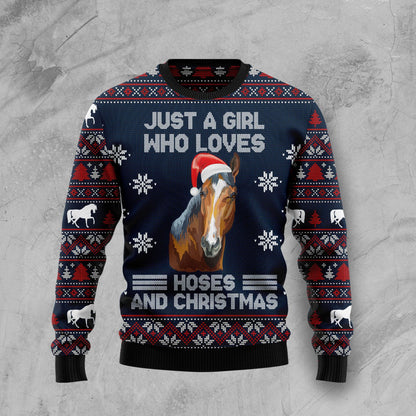 Just A Girl Who Loves Horse And Christmas Ugly Christmas Sweater,Christmas Ugly Sweater,Christmas Gift,Gift Christmas 2022