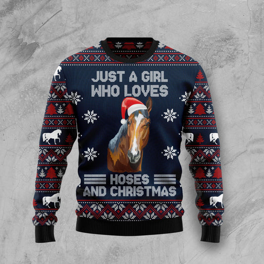 Just A Girl Who Loves Horse And Christmas Ugly Christmas Sweater,Christmas Ugly Sweater,Christmas Gift,Gift Christmas 2022