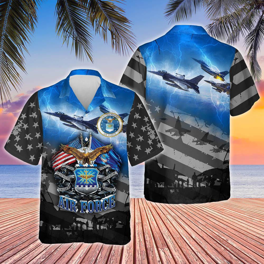 Classic Proudly Served United States Air Force Design Hawaiian Shirt, Hawaiian Shirt Gift, Christmas Gift