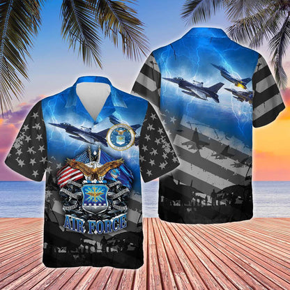 Classic Proudly Served United States Air Force Design Hawaiian Shirt, Hawaiian Shirt Gift, Christmas Gift