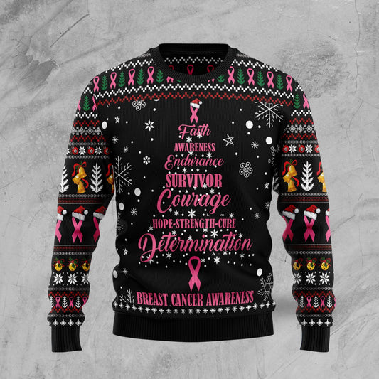 Breast Cancer Christmas Tree Ugly Christmas Sweater, Christmas Ugly Sweater,Christmas Gift,Gift Christmas 2022