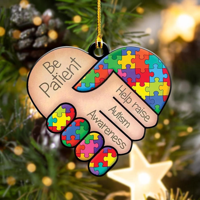 Autism Be Patient Shape Ornament, Christmas Ornament Gift, Christmas Gift, Christmas Decoration